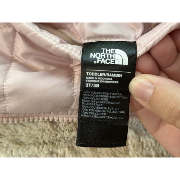 The North Face Reversible Mossbud Swirl Insulated Jacket Pink Toddler Girl 3T - Picture 3 of 12